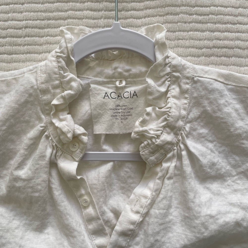 Acacia swimwear white linen dress Small
